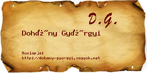Dohány Györgyi névjegykártya